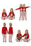 Unisex Red Snowman Glow Christmas Pajama Set - 4