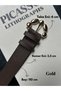 2-Pack Lull Daisy Patterned Women's Gold Buckle Belt Jacket Belt Dress Belt Trouser Belt - 4