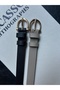 2-Pack Jeer Half Moon Patterned Women's Gold Buckle Belt Jacket Belt Dress Belt Trouser Belt