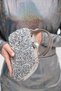 Women's Silver Stone Evening Dress Clutch Portfolio Bag - 4