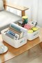 Sort 4 Pieces Bathroom Organizer White Color Plastic Multi-Purpose Bathroom Kitchen Office Organizer - 4
