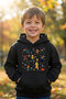 Fun Children's Illustrated Regular Fit 100% Cotton Children's K Hooded Black Sweatshirt - 2