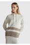 Women's Ecru Wool and Cashmere Blend Hooded Sweater