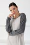A.Beige/Anthracite Hooded Cashmere Long Sleeve Women's Knitwear Dress - 2