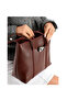 Soylu Bag Bordo Women's Shoulder and Arm Bag with Bear 25X34 cm - 2