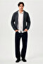 Men's Smoked Mock Neck Zippered Slim Fit Knitwear Cardigan - 3