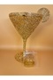 Gold Martini Glass Crystal Clutch Rhinestone Bag - 3