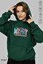 Unisex Hoodie Long Sleeve Merry Stitchmas Printed Hooded Fleece-Lined Oversized Cotton Sweatshirt