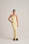 Women's Backless Strappy Long Dress Butter Yellow Single Product Summer Casual Stylish Comfortable Cut - 3