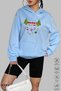Unisex Hoodie Long Sleeve Merry Christmas Printed Hooded Fleece-Lined Oversized Cotton Sweatshirt - 3