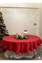 Red Bulda Cotton Linen Fluffy Table Cloth