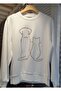 Dog Pattern Detailed Crew Neck Sweatshirt - 2