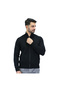 Men's Texture Stitch Mock Neck Long Sleeve Full Zipper Cardigan