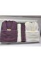 Armina 8 Piece Bathrobe Set (Plum - Cream)