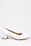 Women's Short Thick Heeled Casual Shoes White