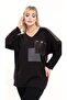V-neck Pocket and Sleeves Mesh Detail Stone Embroidered Long Sleeve Comfortable and Flowy Stretchy Blouse - 8