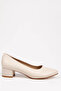 Women's Short Thick Heeled Casual Shoes Beige