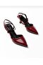 Short Heeled Strappy Burgundy Women's Shoes Heel Height 7.5 cm - 6