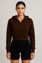 Women's Hooded Zippered Crop Sweatshirt Hoodie Without Laces Premium Fabric