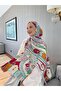 Paisley Patterned Silk-Look Shawl – Blue Yellow Satin Scarf, Stylish and Modern Design - 2