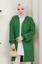 Women's Anthracite Knitted Balloon Sleeve Knitwear Cardigan - 2