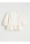 Crew Neck Bow Detailed Baby Girl Shirt - 3