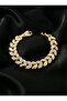 Gold Color Stone and Simple Leaf Motif Bracelet