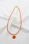 Orange Enamel Metal Fish Bijouterie Necklace, Orange Accessory - 4