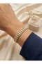 Gold Color Stone Tipped Cylinder Bead Bracelet - 2