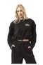 Wl370 Women's Short Sweatshirt - Lace-Up and Logo Printed Black Short Sweatshirt - 2