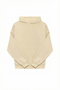 Unisex Just Kiss Me Printed Oversized Bol Cut Cotton 3 Thread Ş Fleece-Lined Beige K Hooded Sweatshirt - 2