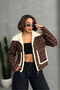 Eopar Patterned Plush Coat - Brown Black | |   F1814 - Coffee Black