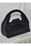 Black Beaded Women's Handbag – Knitted Evening Dress and Casual Bag - 2