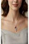 Silver Color Zircon Stone Red Flower Magic Necklace - 2