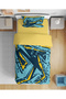 Blue Lightning Themed 3D Digital Printed Single Youth Boys' Duvet Cover Set Sleeping Set