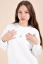 Brown Striped Detail Wide Leg Embroidered Girl's Oversized Tracksuit Set 23455 - 8
