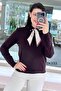 Long Sleeve Knit Blouse with Scarf 6K333 - 3