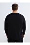 Lcwaikiki Classic Black Large Size Crew Neck Men's Sweatshirt - 4