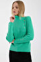 Button Detailed Corded Fabric Knitwear Sweater - Green - 4