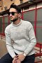 Crew Neck, Winter-Spring, Striped, Textured, Basic Knit Sweater 25Pltk17 - 4