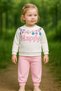 Mi̇Ni̇ Mondo 181-12-25 Baby Girl Happy Printed Floral Sweatshirt Bottom Set 9-18 Months