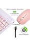 YU WELL Ultra-Slim Bluetooth Keyboard & Mouse Combo - Rechargeable, Portable (Pink) - 3