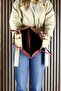 Bordo Vegan Magnetic Closure Large Size Daily Shoulder Bag and Handbag with Strap - 5