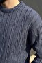 Crew Neck, Hair Knit, Regular, Comfortable Fit, Winter, Knitwear Knitted Sweater 25Pltk19 - 3