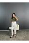 Women's White Balloon Model Elastic Waist piped Ankle Pantalon Leggings
