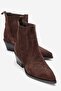 Julieta Brown Suede Genuine Leather Women's Western Boots