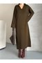 Women's Polo Neck Long Sleeve Long Maxi Winter Knitwear Dress Suitable for Hijab - 2
