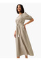 Geometric Print Women Dress with Tie-Ups - 2