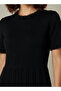 Pleated Midi Dress with Pearl Embellishment - 4