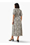 Abstract Print Off Shoulder Women Dress with Tie-Ups - 3